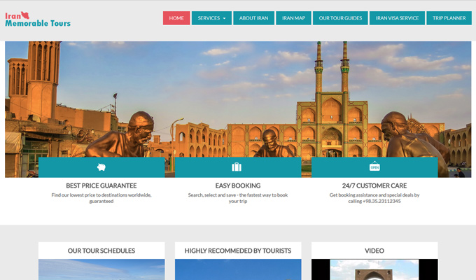 وب سایت توریستی Iran Memorable Tours iranmemorabletours - وب سایت توریستی Iran Memorable Tours