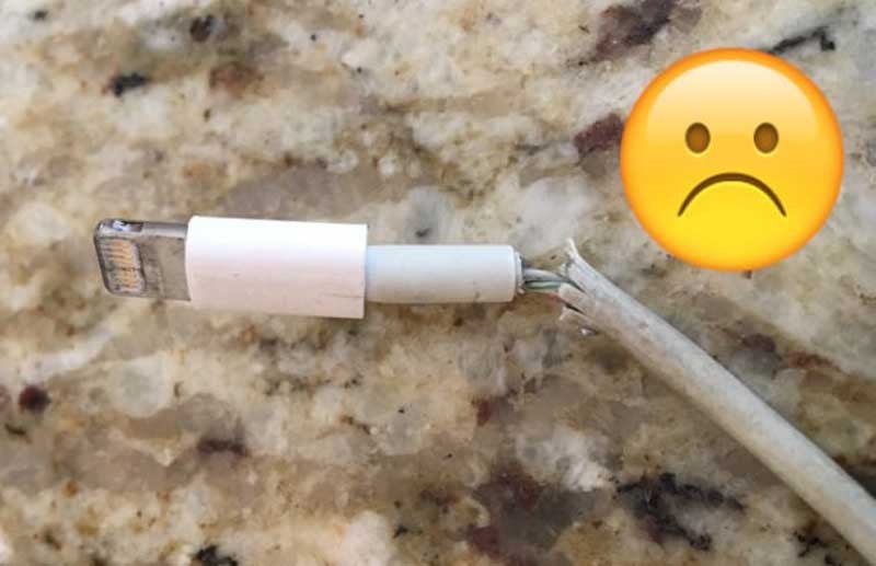 چرا بهتر است از تعمیر کابل آسیب دیده شارژر خودداری کنیم؟! broken iphone charger 610x438 - چرا بهتر است از تعمیر کابل آسیب دیده شارژر خودداری کنیم؟!